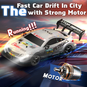 Sakeye 1/16 RC Drift Car, Remote Control Drift Car for Adults, 4WD 2.4GHz RC Cars High Speed Racing Car Toys Silver with Lights