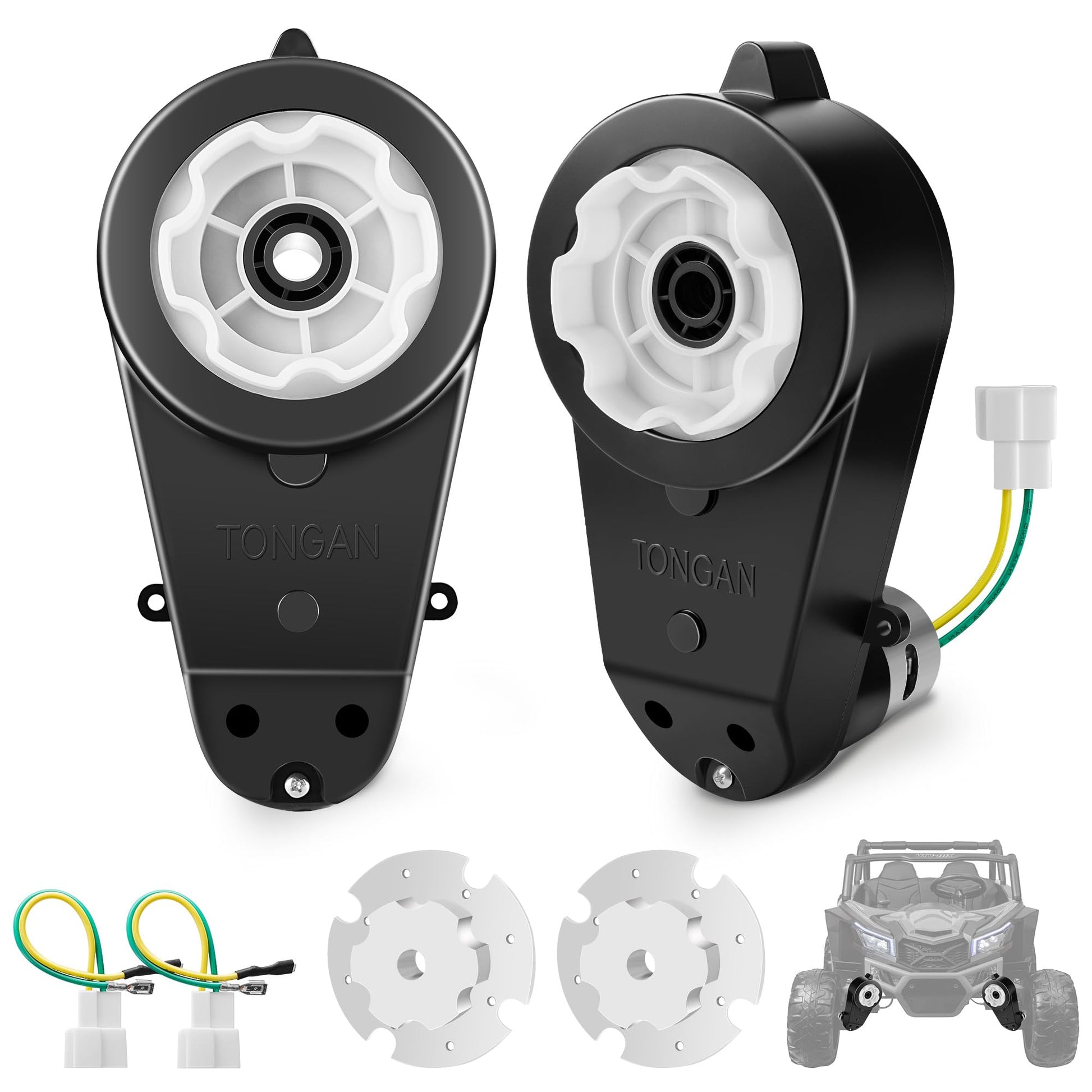 2PCS 24 Volt RS555 35000 RPM High-Speed Motor Gearbox for Power Wheels Motor Upgrade, Pair of 24V Replacement Parts for Ride On 