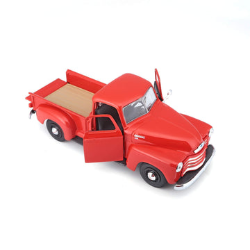 Bauer Spielwaren Maisto 1:25 Diecast Truck - 1950 Chevrolet 3100 Pickup, Red, Model 31952-00000130, Plastic
