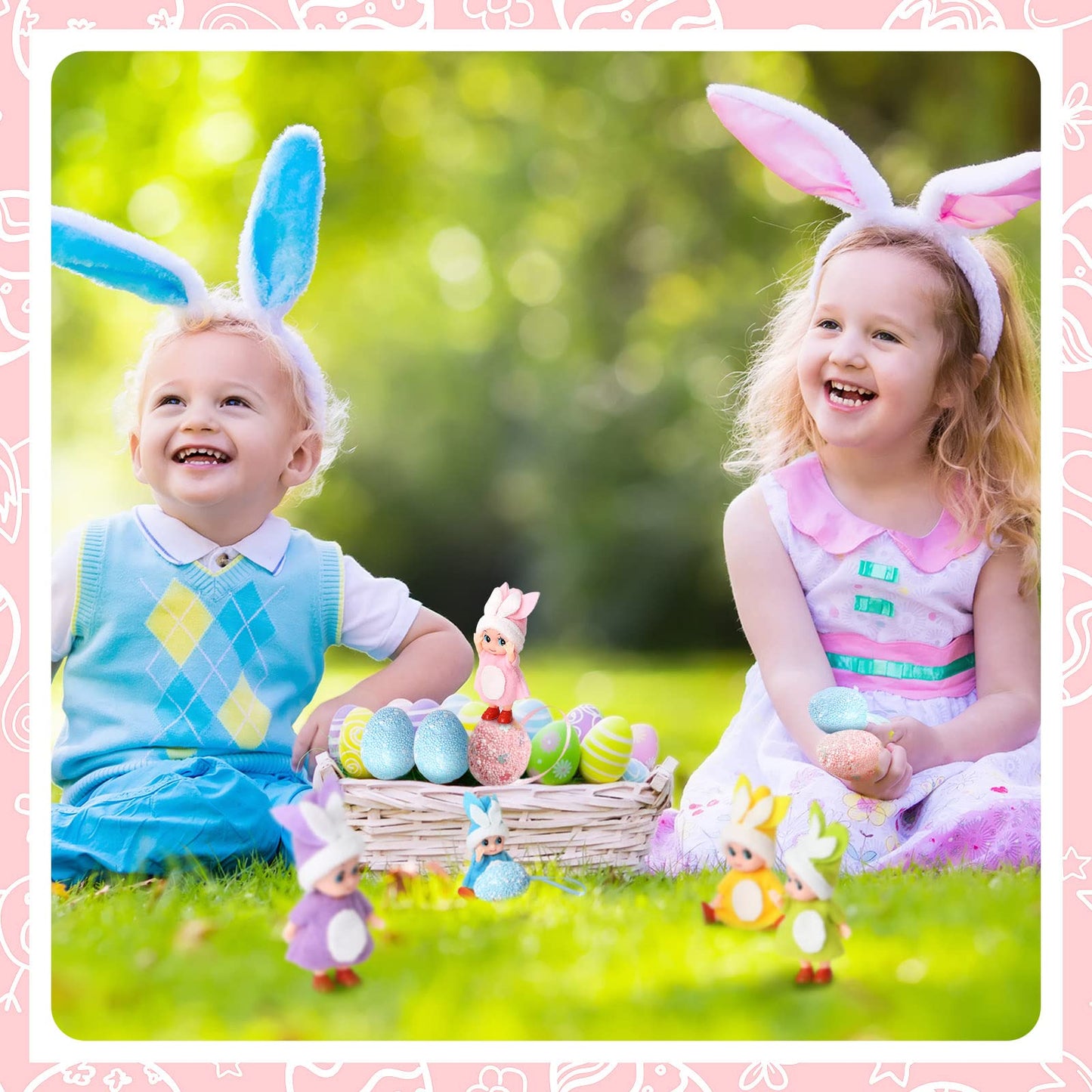 Civaner Easter Eggs Easter Basket Stuffers 10 Pcs Easter Toys Easter Bunny Doll Easter Egg Fillers Easter Bunny Doll Filled East