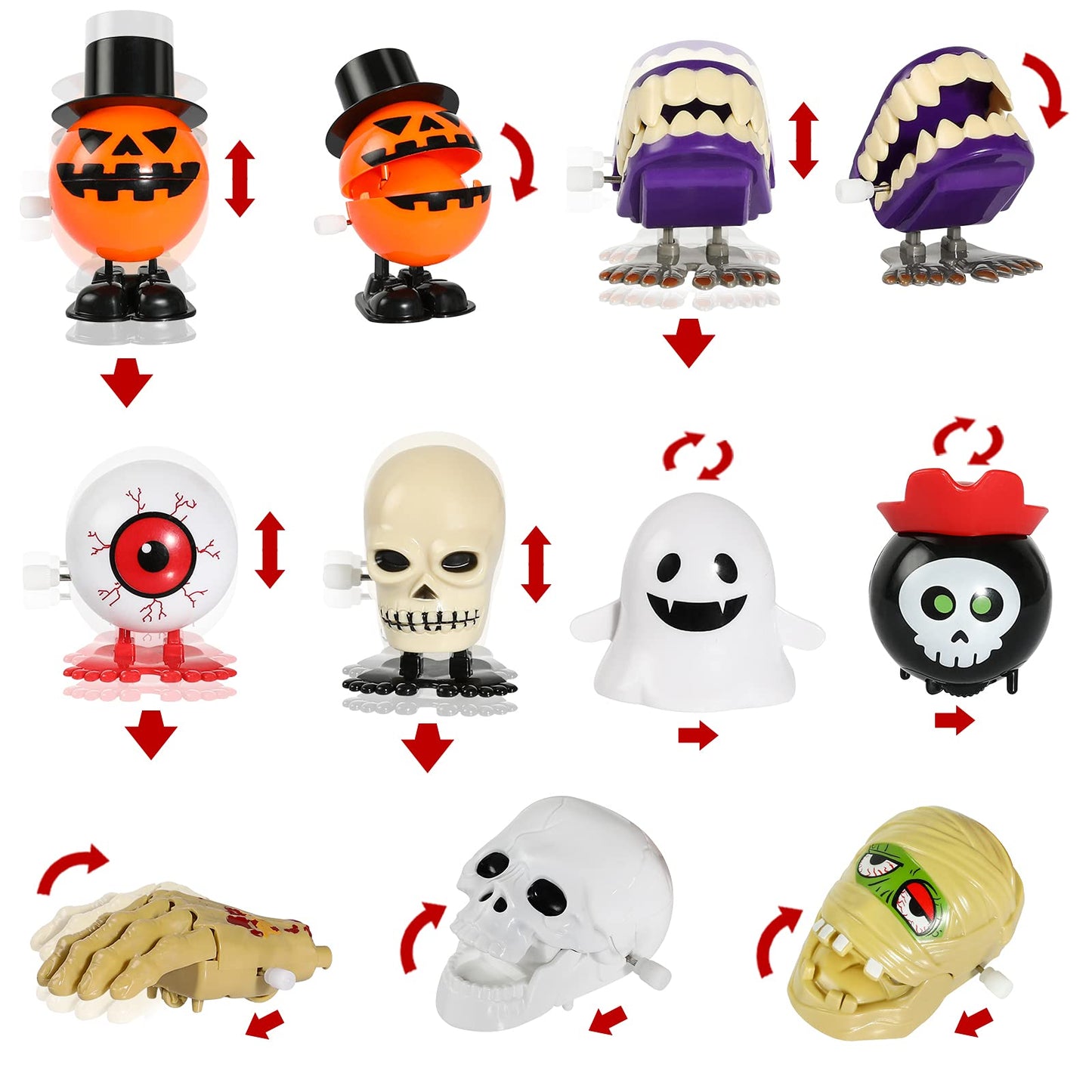 Max Fun 24Pcs Halloween Wind Up Toys Assortment For Halloween Party Favors Treat Bag Stuffers Goody Bag Filler Halloween Treats Prizes (Halloween)