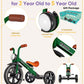 KRIDDO Kids Tricycles Age 2 Years to 5 Years, 12 Inch Puncture Free Rubber Wheel w Front Light, Adjustable Seat Height, Gift Tod