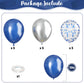 Navy Blue And Silver Balloons, Pearl Navy Blue Metallic Silver Latex Balloons Set Decor With 12 Inch Silver Blue Confetti Balloo