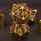 KERWELLSI Hollow Metal DND Dice Set, Dungeons and Dragons Dice Set with Gifts Box, 7pcs D&D Dice Set, Polyhedral Dice Set for RP