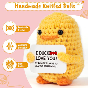 MBL Handmade Crochet Duck - Cute Yellow Gift for Girlfriend, Boyfriend, Wife, Husband, Small Size Birthday & Easter Stocking Stuffer