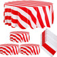 Tatuo 6 Pcs Red and White Round Circus Table Cloth 84 Inch Carnival Circus Tablecloths Striped Disposable Plastic Table Cover fo