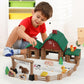 Wondertoys Wooden Log Set - 164 Pcs Large Brown/Green Building Logs for Ages 3+ - Creative Educational Gift