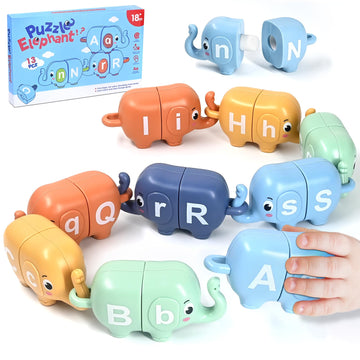 Elephant Alphabet Letter Matching Puzzle Toys For Toddlers 18 Months, 26 Abc Learning Game Fun Preschool Educational Classroom Stacking Toy For 2 3 4 Year Old Boys & Girls, Ideal 1St Birthday Gift