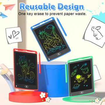 Lcd Writing Tablet For Kids, 8.5 Inch Colorful Doodle Board Drawing Tablet, Educational Learning Toys Birthday Gifts For Kids Ag