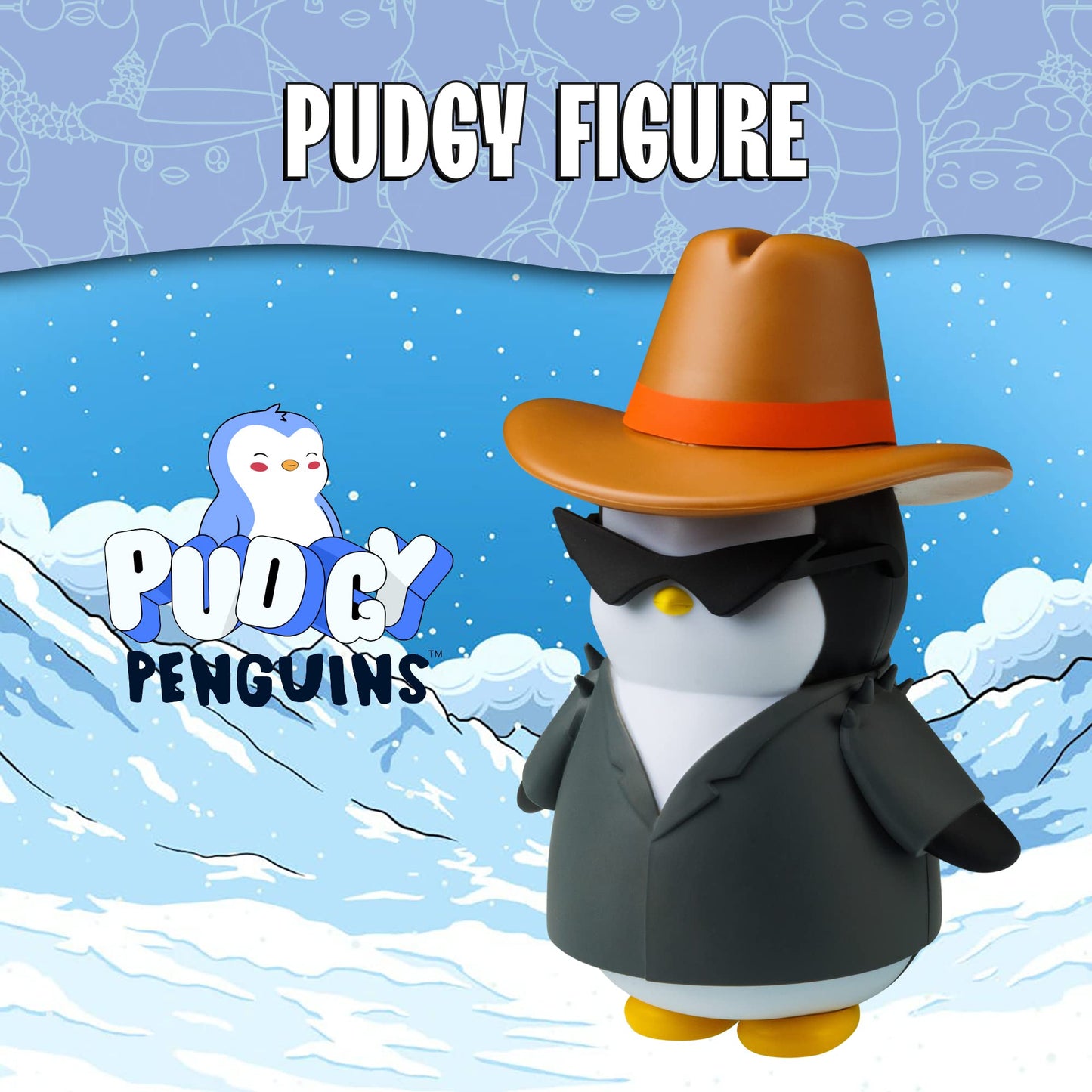 Pudgy Penguins Action Figures (Cowboy Carl) - 5 Inch enhanced Molded Figurine Toy Collectible - Perfect for Your Desk  Table  or Nightstand