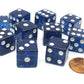 Koplow Games Set of 10 D6 16mm Glitter Dice - Blue with White Pips