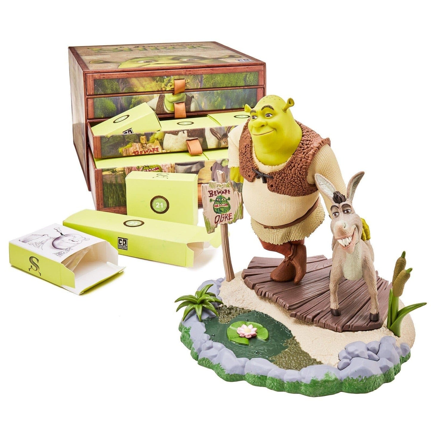 CC Countdown Characters Shrek Collectible Figure - Buildable Advent Calendar Statue, PVC, Model NS4121, Official Shrek Merchandise