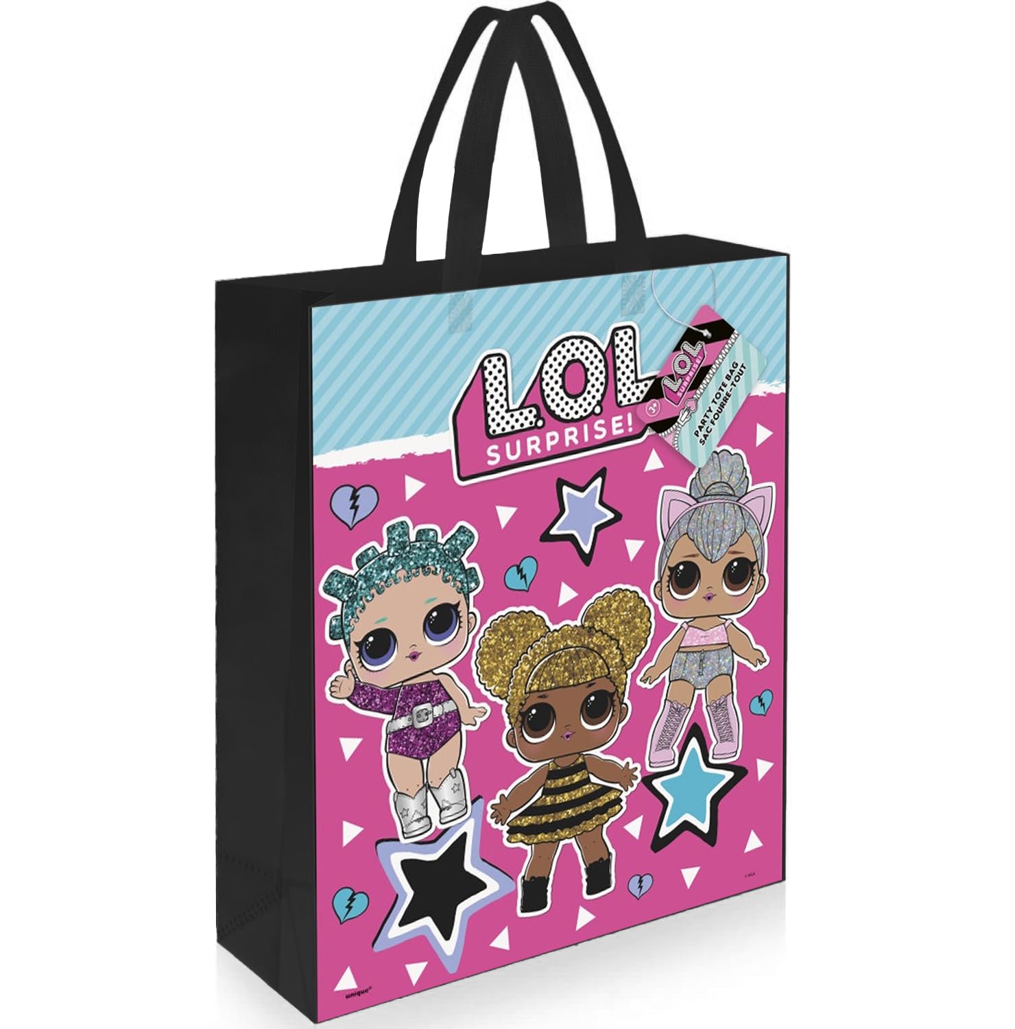 LOL Surprise Pink Plasic Tote Bag - 13 x 11 (1 Pc.) | Perfect for Kids Birthdays, Treats, and Gifts