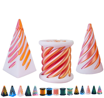 3 Packs Impossible Cone,Spiral Cone Fidget Toy Impossible Pyramid Passthrough Toy,3D Printed Spiral Cone Fidget Toy (Red White)