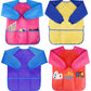 Bassion 4 Pack Kids Art Smocks Toddler Smock Waterproof Artist Painting Aprons Long Sleeve With 3 Pockets For Age 2-6 Years Gift