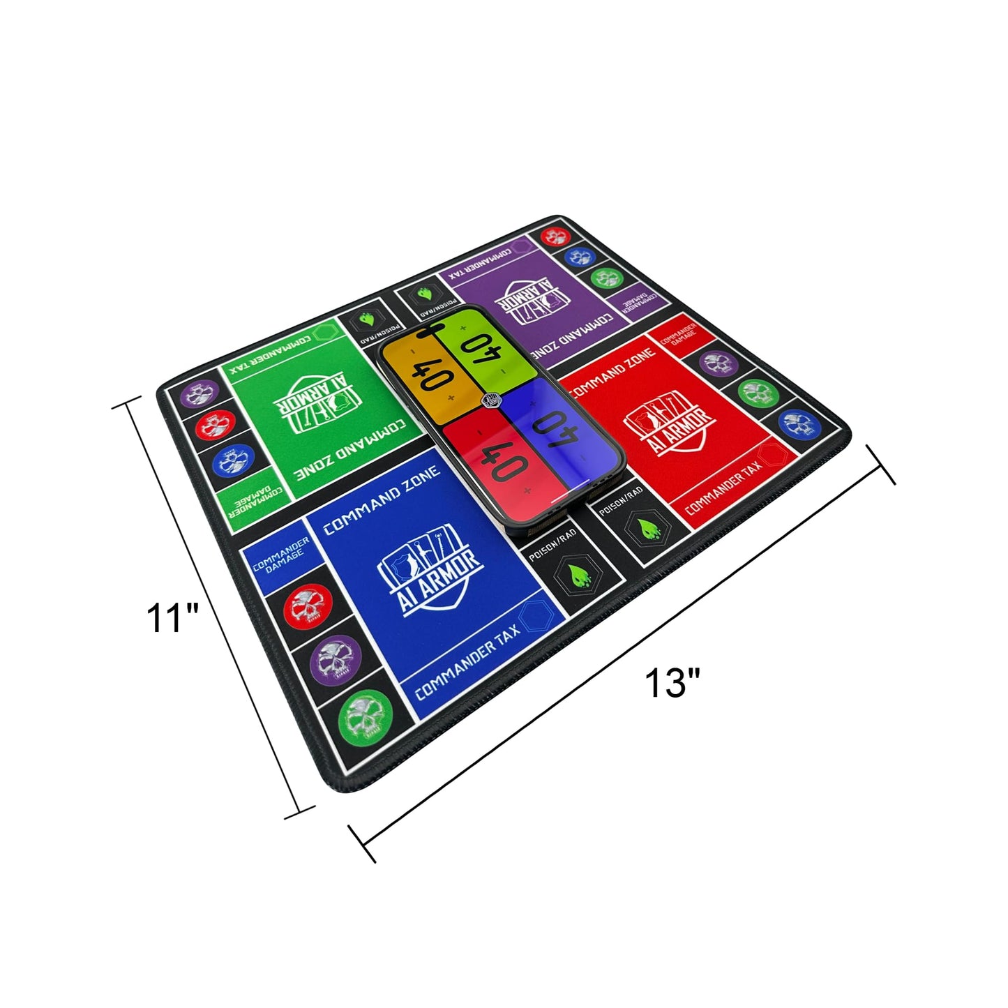 4 Way Commander Playmat by Ai protective covering