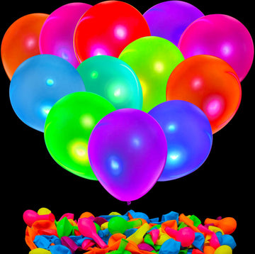 60 Pcs Uv Neon Balloons, Neon Glow Party Balloons Uv Black Light Balloons Glow In The Dark For Birthday Decorations Wedding Glow