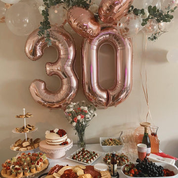 Paticool 30 Number Balloon Rose Gold,40 Inch Large 30 Number Foil Mylar Balloons For 30Th Birthday Party Celebration Decorations