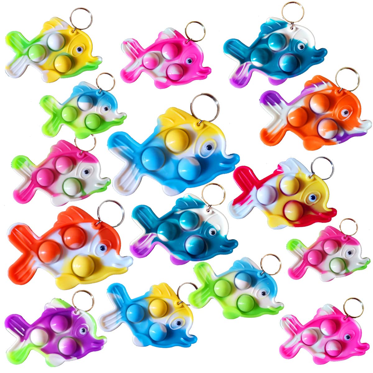30 Packs Funny Summer Present Unique Mini Fish Assorted fidgets Bubble ...