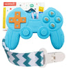 Cool Remote Game Control Teething Toy For Babies 0-6 6-12 Months,Game Controller Teether For Gamer Parents,Baby'S First Valentines Day Gifts,Silicone Remote Chew Toys(Blue