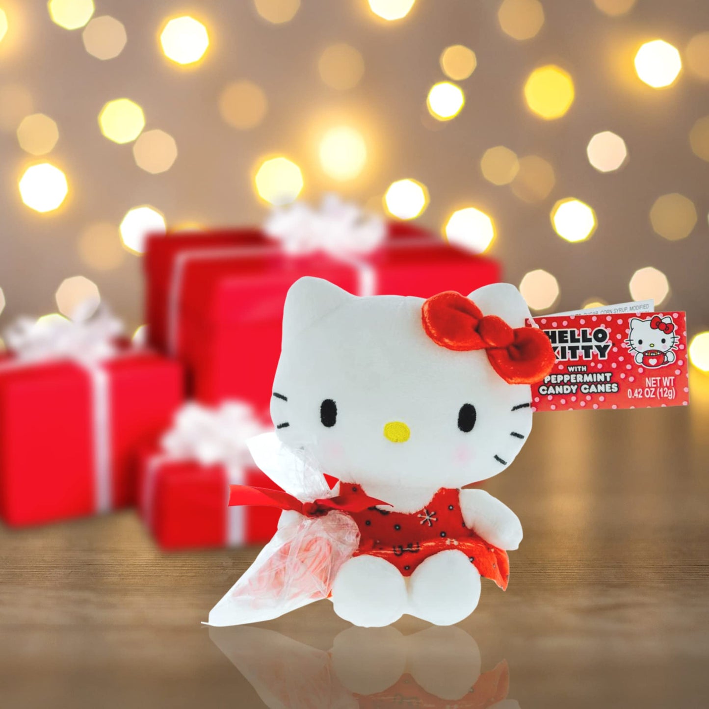 Galerie Christmas Hello Kitty Plush Doll With Mini Edible Peppermint Candy Canes Great Stocking Stuffer Gift For Girls Cute And