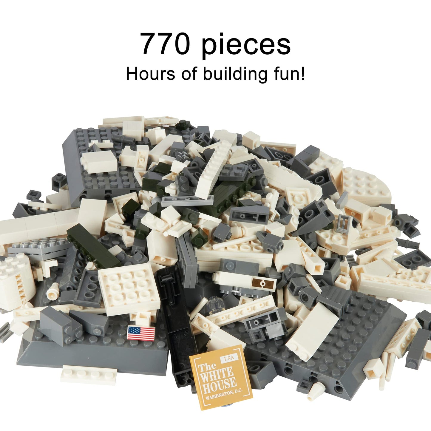 Apostrophe Games White House Building Block Set (770 Pieces) Washington D.C. White House Famous Landmark Series - Architecture Model For Kids And Adults