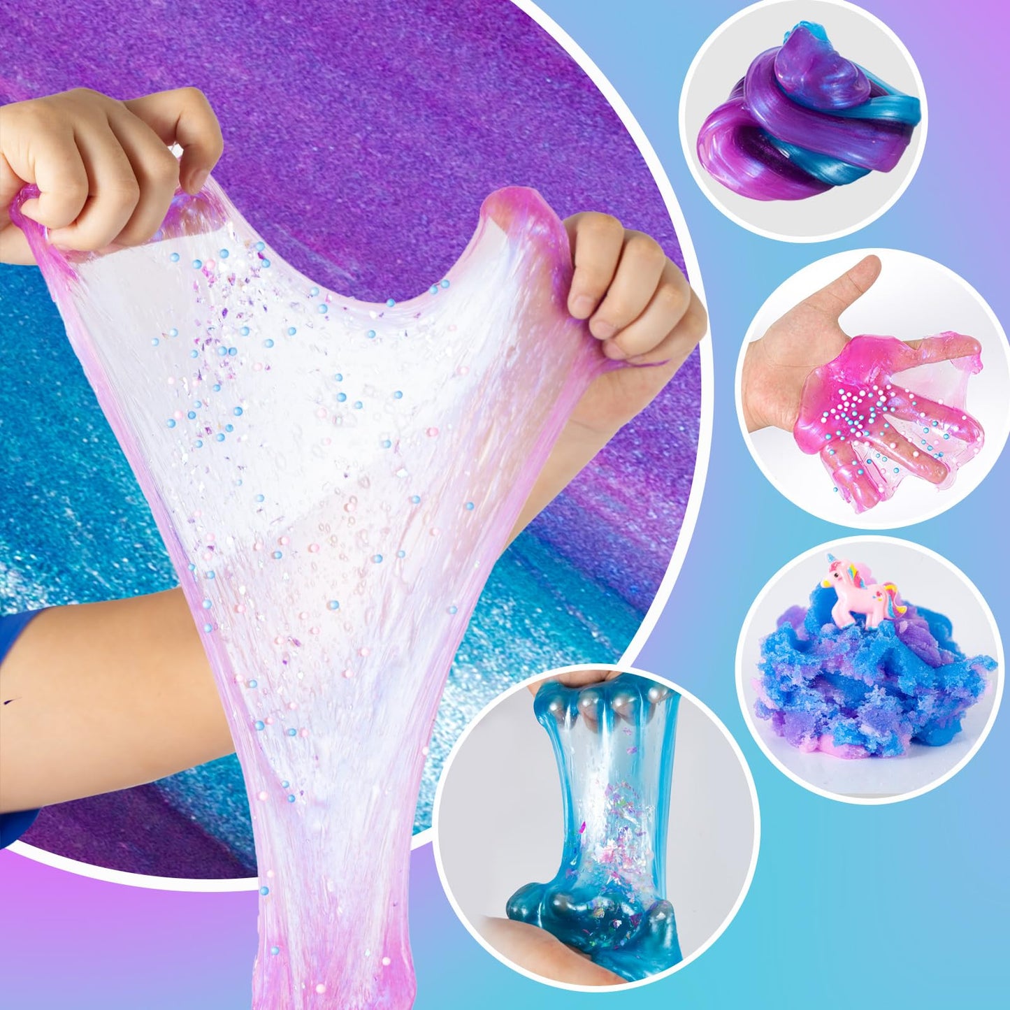 All In One Galaxy Slime Kit, Party Favor Gifts Slime Stress Relief Toy Scented Sludge Toy For Kids,Slime Add-Ins,Non Stick Slime Toys Birthday Halloween