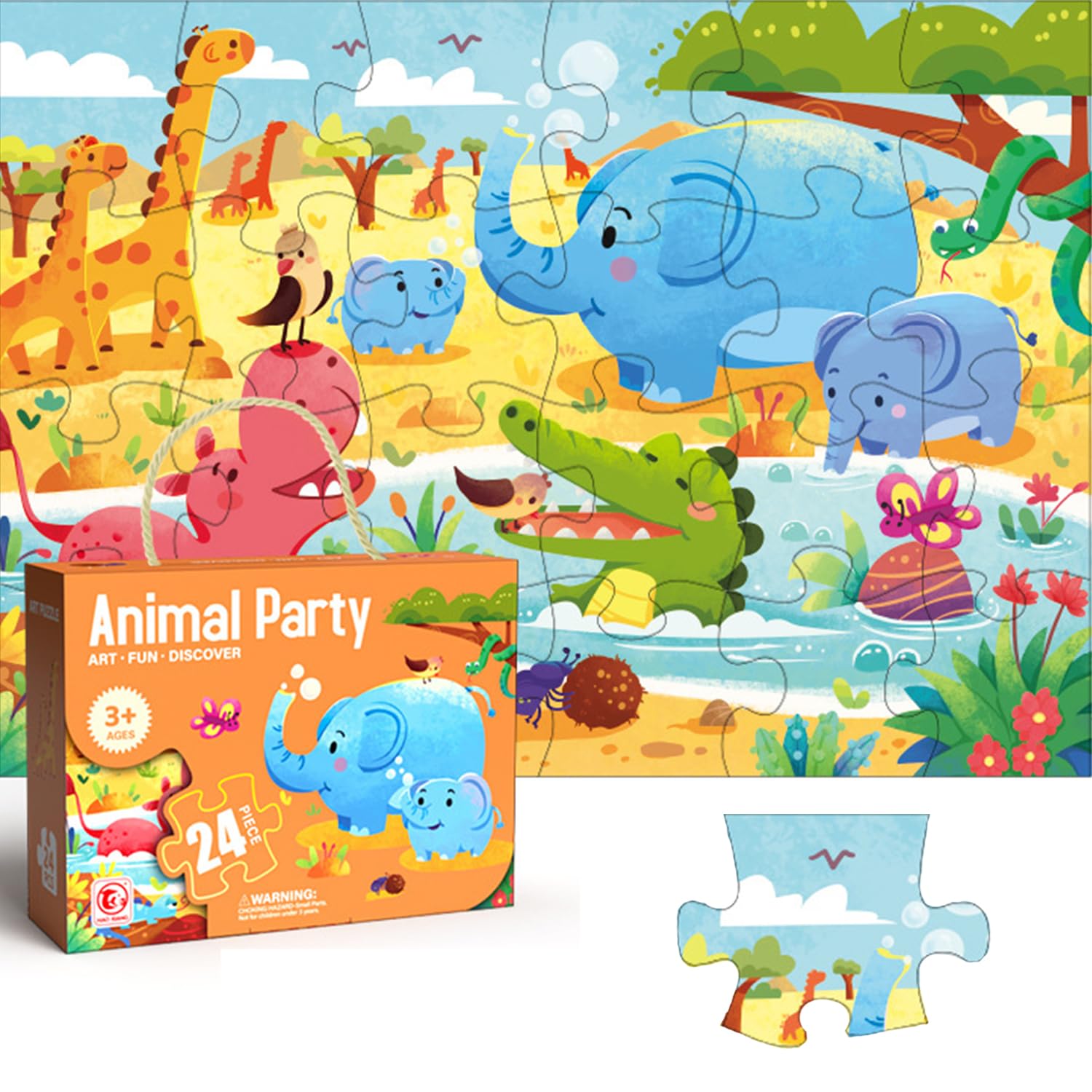 Jumbo Floor Puzzle for Kids, Large Jigsaw Puzzles 24 Piece for Kids Ages 3-5,Preschool Learning & Education Toys, Gifts for 4-8 