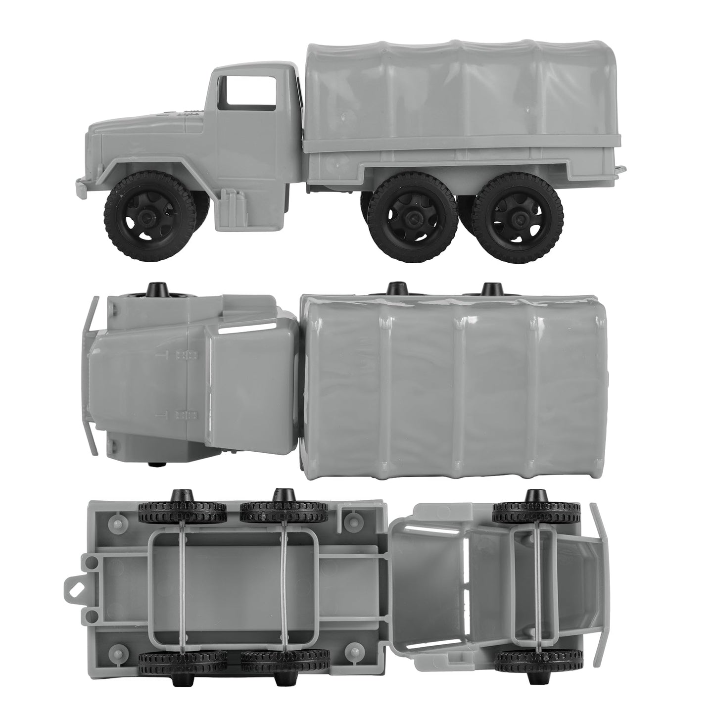 TimMee Plastic Army Men Trucks - Gray M34 Deuce and a Half Cargo Vehicles US Made