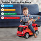 Costzon Kids Ride On Fire Truck, Ride On Push Car With Ladder Bubble Maker, Headlights, Siren Sounds & Music, Foot-To-Floor Sliding Car For Toddlers, Gift For Boys Girls Aged 18-36 Months