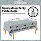 Graduation Party Decorations, Gongrats Grad Tablecover For Graduation Party Supplies, 3 Pcs Silver Table Cloths, 54''X108''