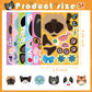 24 Sheets Cats Make A Face Stickers Make You Own Cats Stickers Animal Stickers For Kids, Birthday Gift Party Favors Supplies Tea