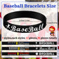 Deekin 36 Pcs Baseball Motivational Silicone Wristband Bracelets Baseball Party Favors Gifts Sports Prizes Birthday Party Suppli