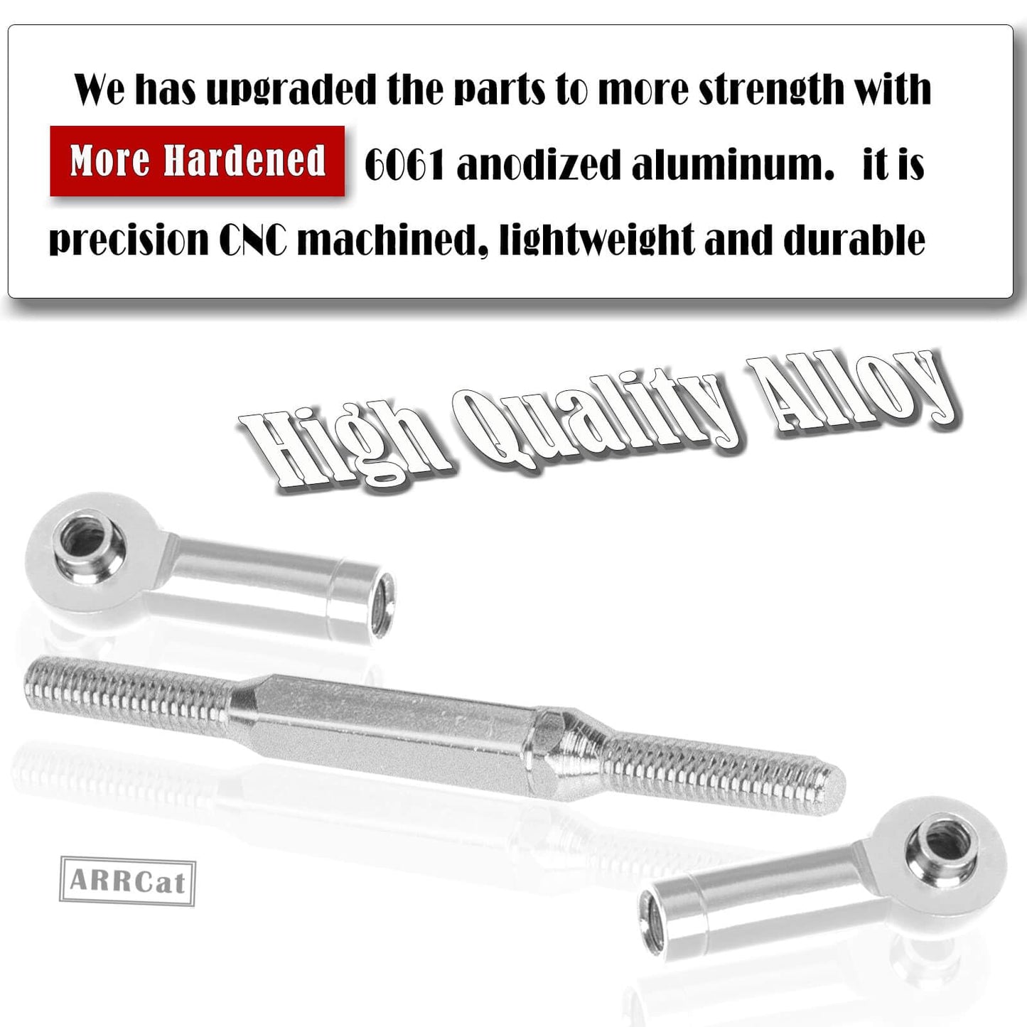 ARRCat Upgrade Parts Turnbuckles Camber Links for 1/10 Slash 2WD 4X4/Rustler 2WD 4X4/Hoss 2WD 4X4/Stampede 2WD 4X4 RC Truck, Alu