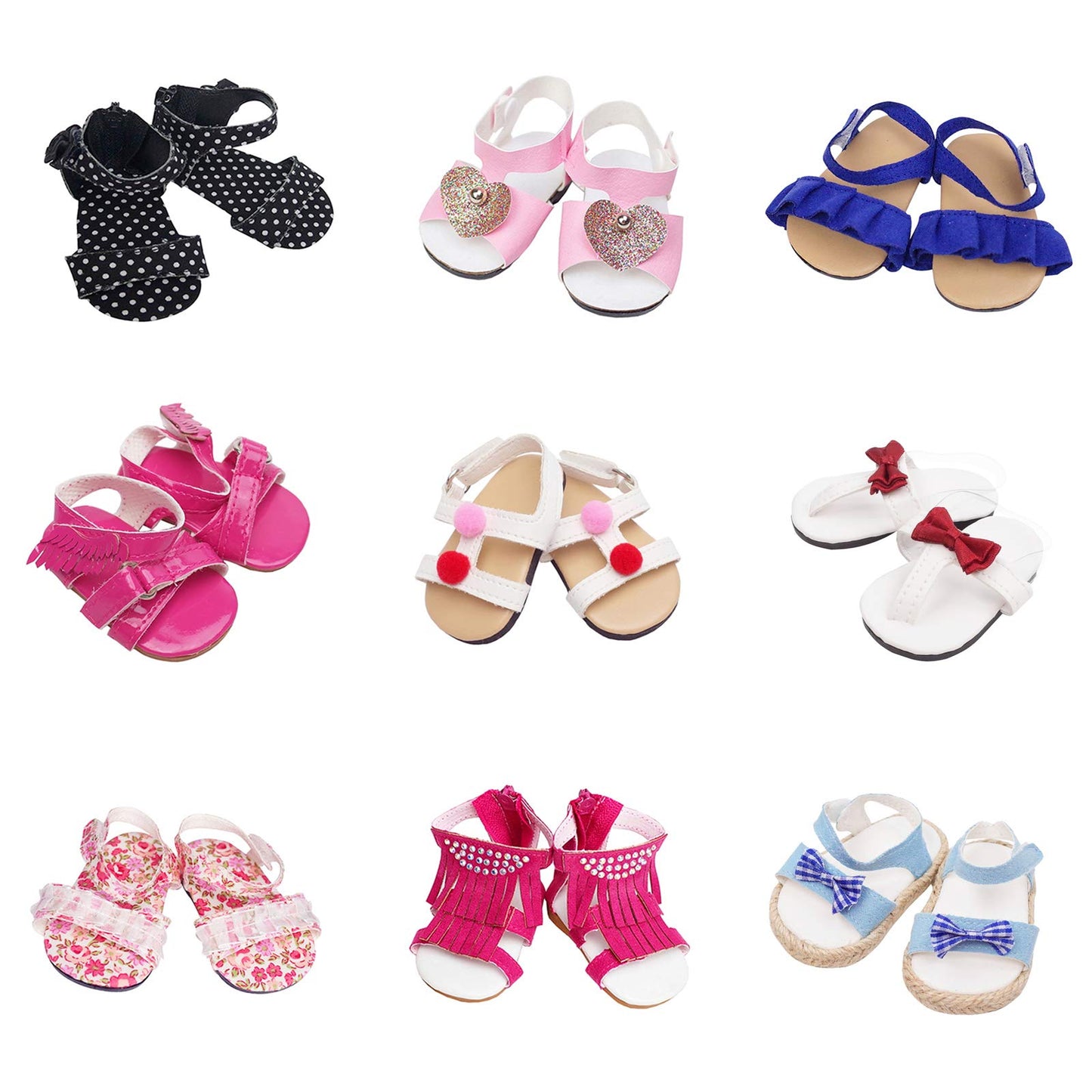 Etistta 6 Pairs Of Doll Shoes 2 Pairs Of Socks Fits For 18 Inch Doll Shoes American Dolls Accessories