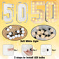 4Ft Light Up Numbers 50 Mosaic Numbers Marquee Frame With Slots For 50Th Birthday Party Large Cardboard With Light Bulbs Pre-Cut Kit Giant Cut-Out Thick Foam Board Sign Diy Decorations Anniversary