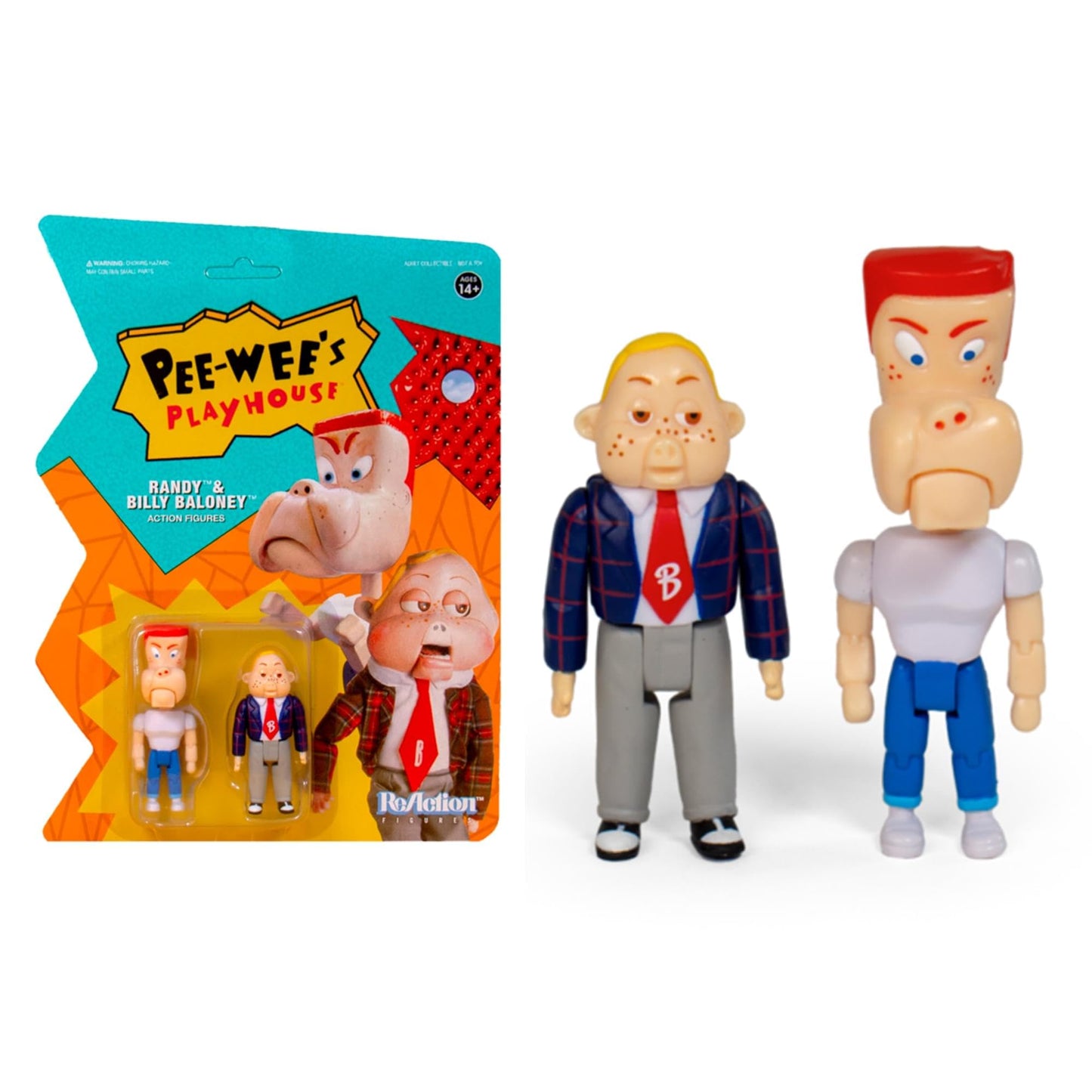 Super7 Pee Wee'S Playhouse: Randy & Billy Baloney Reaction Figure, Multicolor