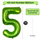 Paticool 40 Inch Green Number Balloon 5, Large Number Foil Balloons Mylar For Girl Boy Birthday Party Celebration Decorations Su