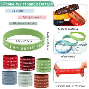 Sratte Inspirational Silicone Wristbands Rubber Stretch Unisex Bracelets Student Christmas Gift Stocking Suffers for Class(Class