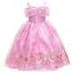 Princess Aurora Costume for Girls Birthday Party Outfit Halloween Cosplay Dress up with Accessories for 7-8