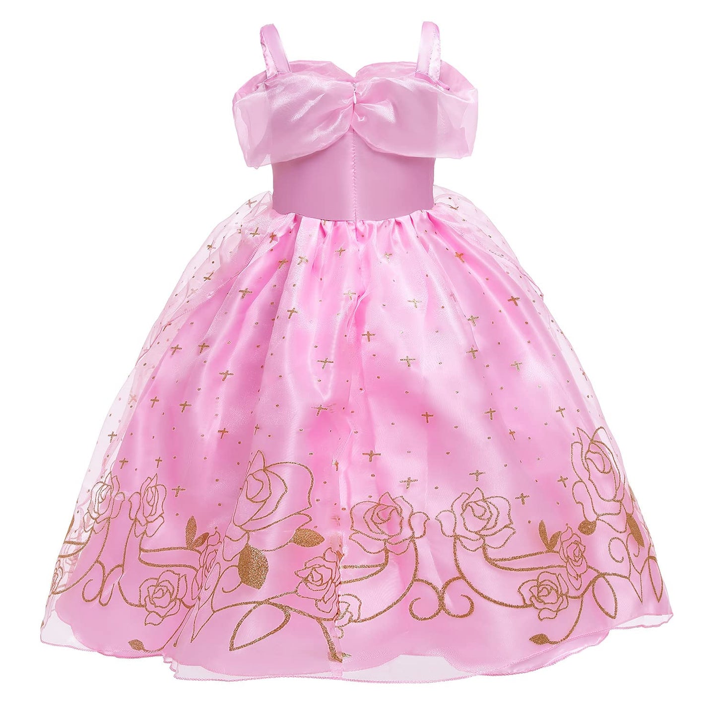 Princess Aurora Costume for Girls Birthday Party Outfit Halloween Cosplay Dress up with Accessories for 7-8