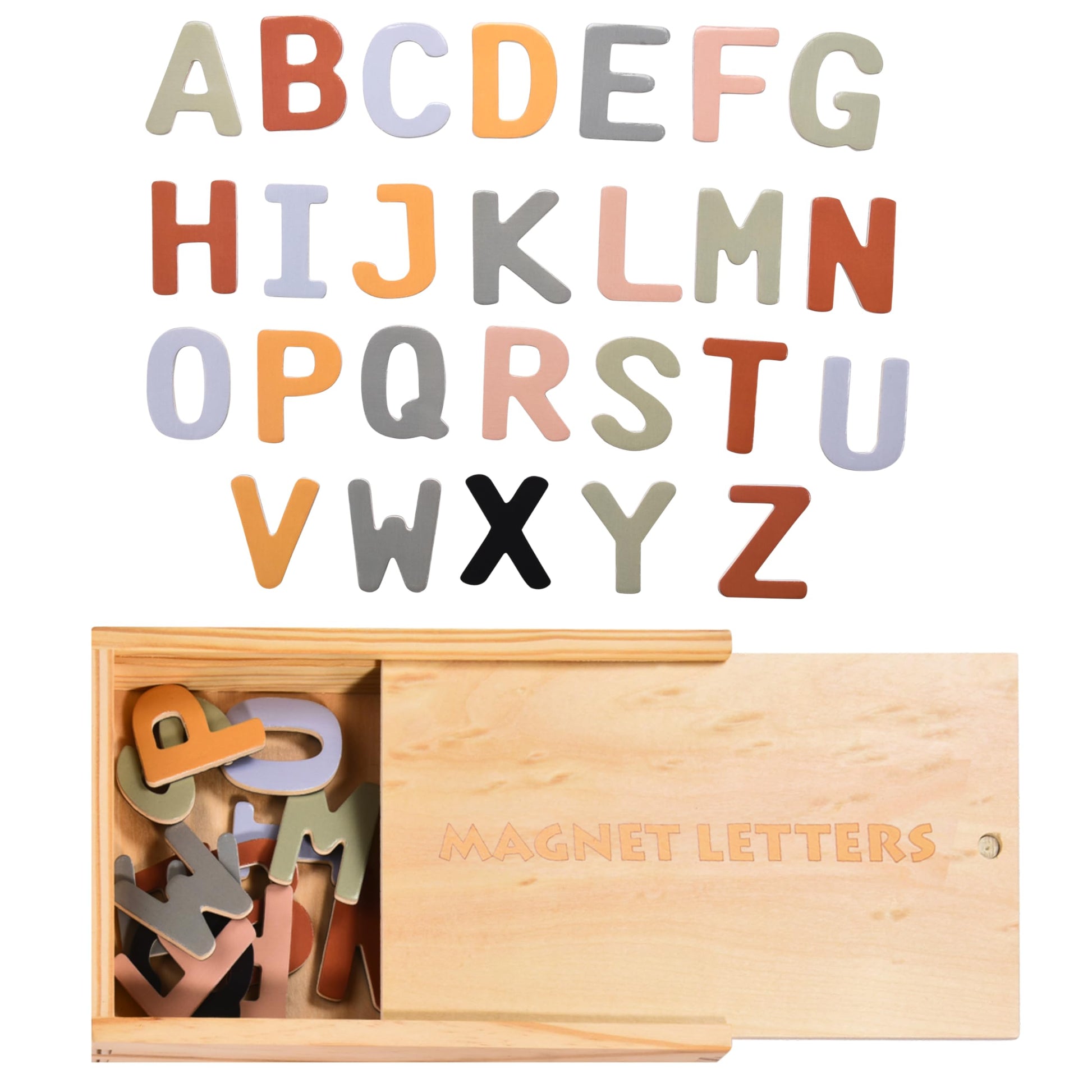 Alphabet Magnets for Fridge - Letter Magnets for Toddlers 1-3 - Large Magnetic Kids Toys to Stick on Refrigerator and Other Meta