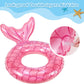 Moko Inflatable Fish Tail Swim Ring, Summer Swimming Float Swimming Circle Pool Float Ride On Pool Raft Tube Outdoor Pool Beach Water Floats Party Supplies Kids Floaties, Rose Gold