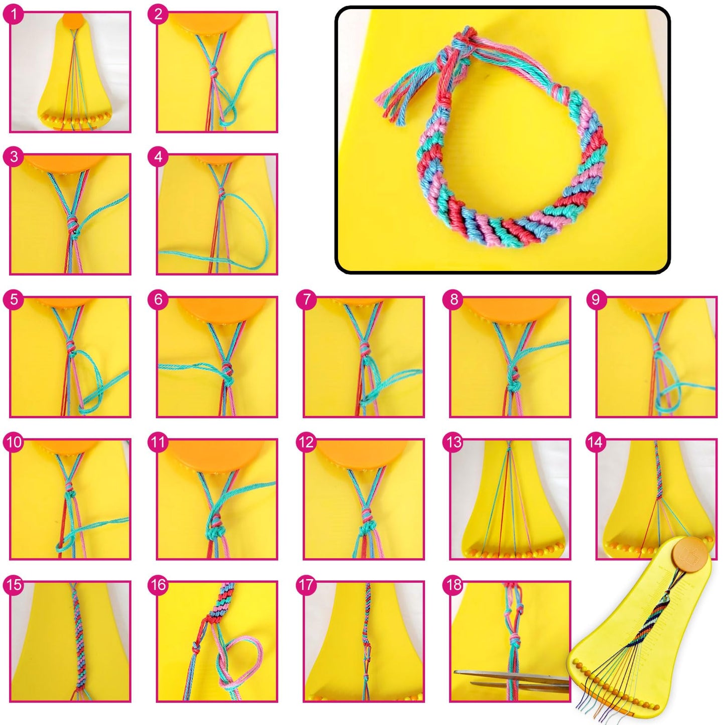 zwzxd Friendship Bracelet Making Kit for Girls, Arts and Crafts Bracelets String Maker Kit for Kids Ages 8+Christmas Birthday Gi