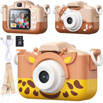 Kids Camera for 3-12 Year Olds | HD Dual Lens Camera with 32GB Memory Card, 2 Shockproof Silicone Cases, Educational Games, MP3 