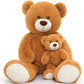 Tezituor Giant Teddy Bear Stuffed Animal 39In, Large Teddy Bear Mommy With Baby, Big Teddy Bear Stuffed Bear For Kids, Girlfriend On Valentine, Christmas, Baby Shower, Brown