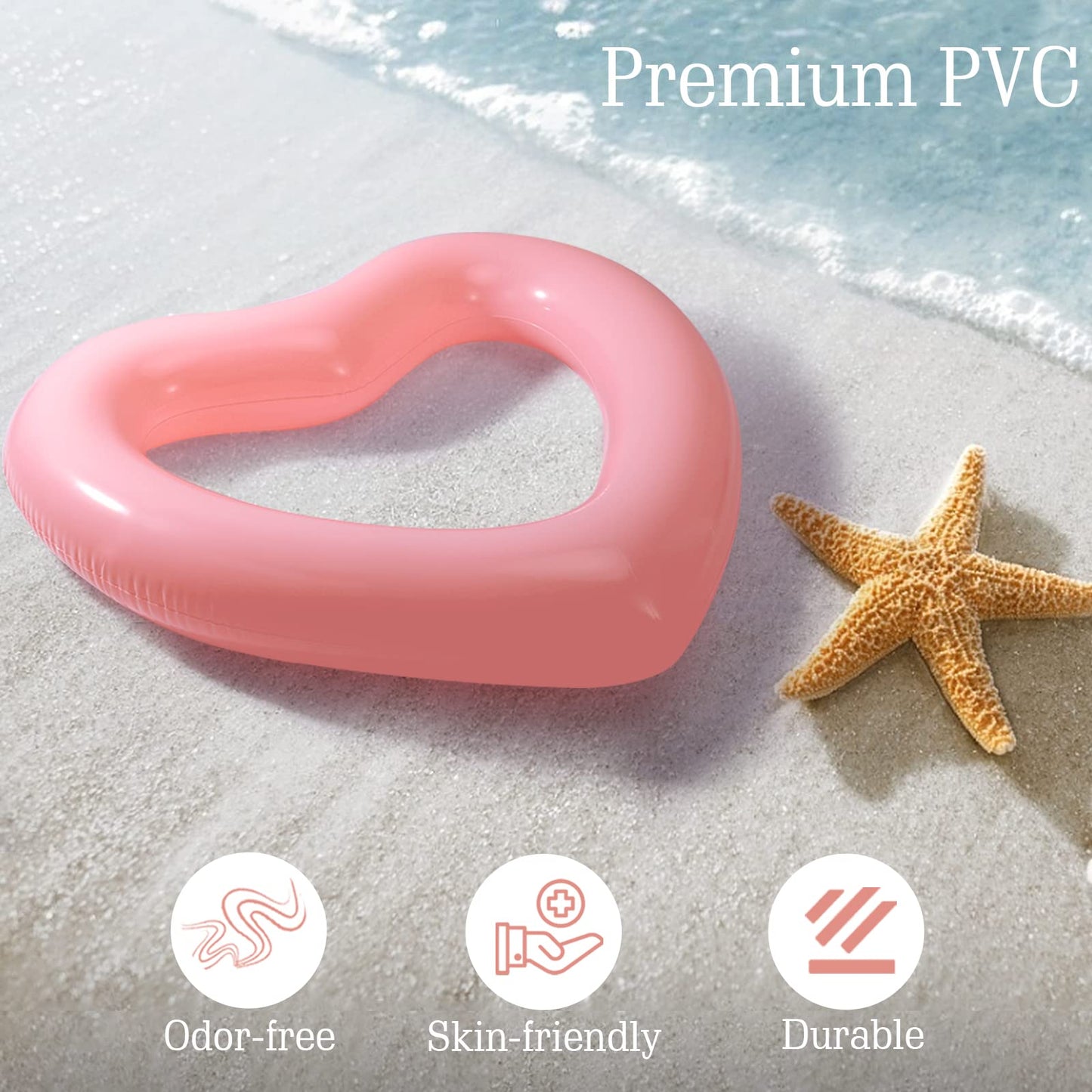 HeySplash Pool Floats  mature-themed Size Heart Inflatable Pool Floatie for Bachelorette Party  Swim Tube Rings  River Lake Beach Floaty  Wedding Bride Valentine Decor  Fun Toy Raft Lounge for Kids  Rose Gold