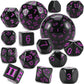 CiaraQ DND Polyhedral Dice Set (15pcs) D4-D100 Game Dice with Dice Bag for Dungeons and Dragons Role Playing Table Games (Black