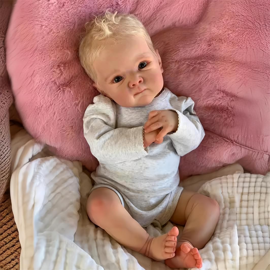 Maihao Reborn Baby Dolls Lifelike Blonde Blue Eyes Girl Soft Body That Look Real Life Newborn Baby Dolls Realistic 18 Inch Reborn Doll High-End Gift For Kids Age 3+