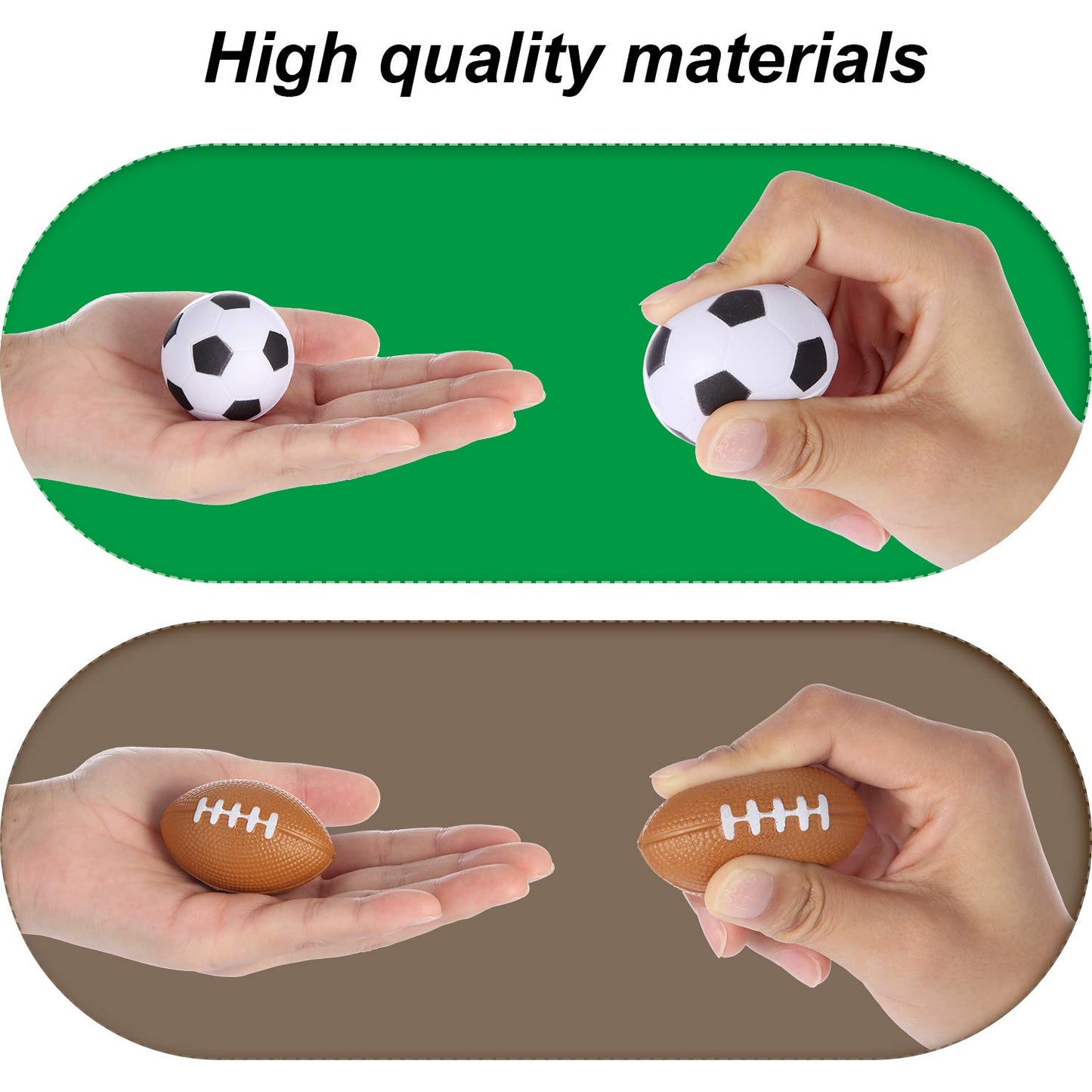 Blulu 48 Pack Sports Stress Balls for Kids Mini Footballs Mini Baseball, Soccer, Basketball, Foam Stress Balls for Anxiety Relie